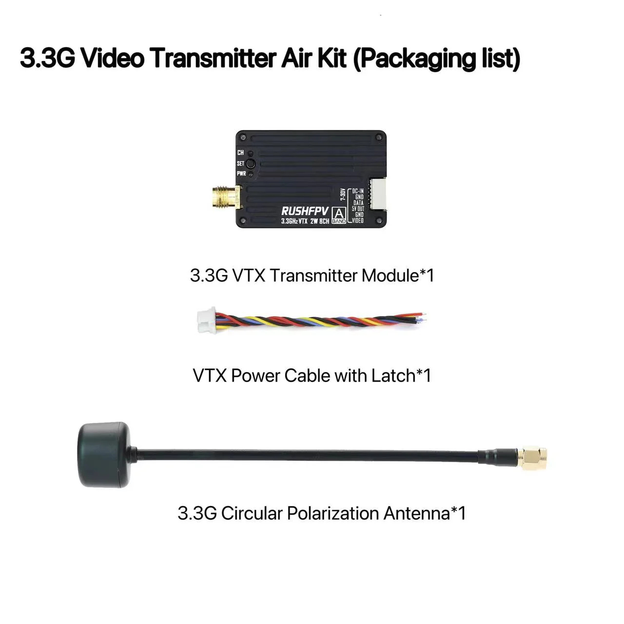 Fpv Drone Antenna - RUSHFPV 3.3G 2W VTX Transmitter FPV