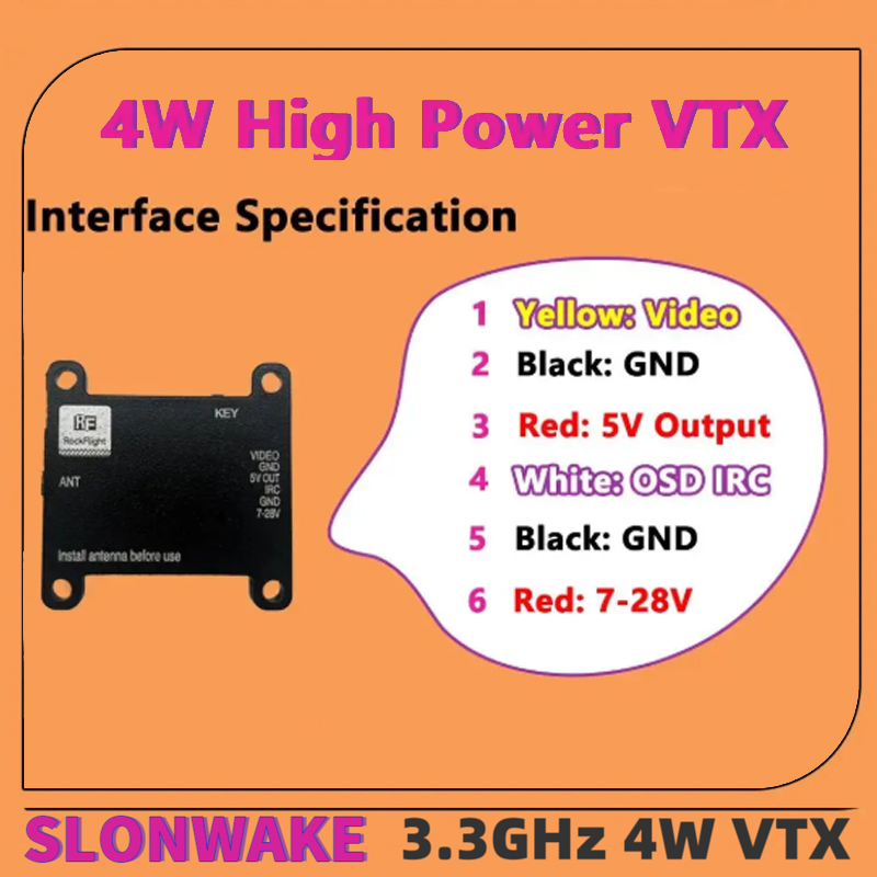 SLONWAKE FPV 3.3G 16CH 4000mW  - Fpv Drone Transmitter ulasan dan harga