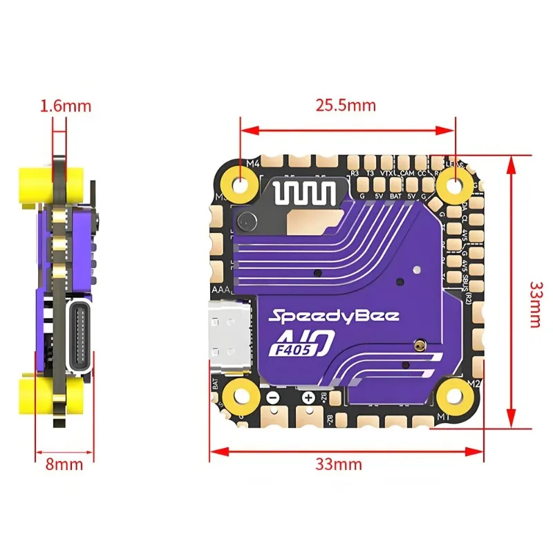 SpeedyBee F405 AIO Flight Cont - Fpv Drone Flight Controller ulasan dan harga