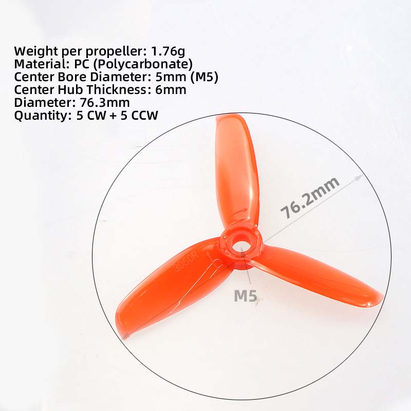 3050 Baling-baling 3 Inci, 5CW - Fpv Drone Propeller ulasan dan harga